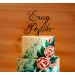 Personalized name cake topper, engagement wood topper, wedding favors, bridal shower or baptism décor, custom birthday party decoration