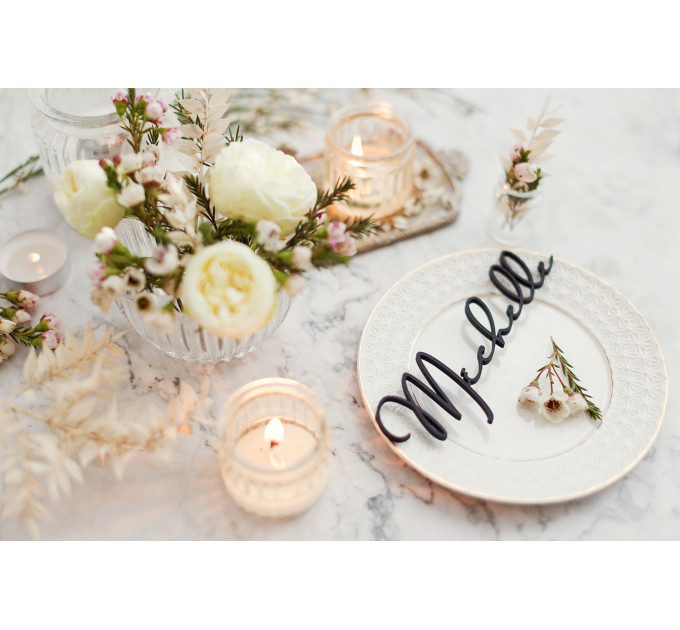 Wedding place card, laser cut names. Wedding place names, table name cards Wood place card